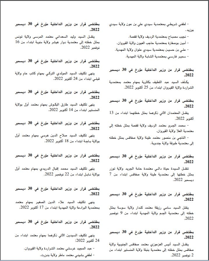 تعيينات جديدة في سلك المعتمدين